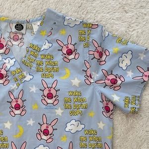 Jim Benton Happy Bunny Scrub Top